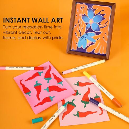 Grabie Trace and Color Drawing Kit, Beginner Friendly All-in-One Tracing Art Set with Acrylic Dual Tip Markers, 15 Pre-Printed Designs, Vellum Paper, Creative Hobby Kit, Artist Collaboration Yeti in Saudi Arabia