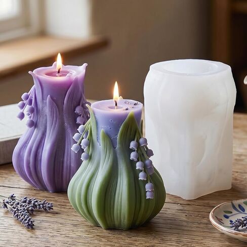3D Lily Flower Candle Mold Lily Silicone Mold for Candle Making Resin Casting DIY Aromatherapy Candles Handmade Wax Home Decor Crafts in Kuwait