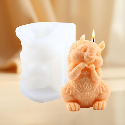 Squirrel Candle Molds Squirrel Candle Silicone Mold Squirrel Resin Casting Molds for Candles Home Decorate Candle Making Mold Aromatherapy Gypsum Candles Clay Craft in Kuwait