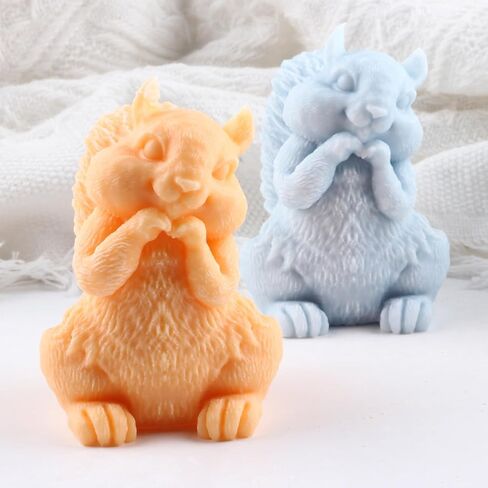 Squirrel Candle Molds Squirrel Candle Silicone Mold Squirrel Resin Casting Molds for Candles Home Decorate Candle Making Mold Aromatherapy Gypsum Candles Clay Craft in Kuwait