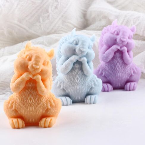 Squirrel Candle Molds Squirrel Candle Silicone Mold Squirrel Resin Casting Molds for Candles Home Decorate Candle Making Mold Aromatherapy Gypsum Candles Clay Craft in Kuwait