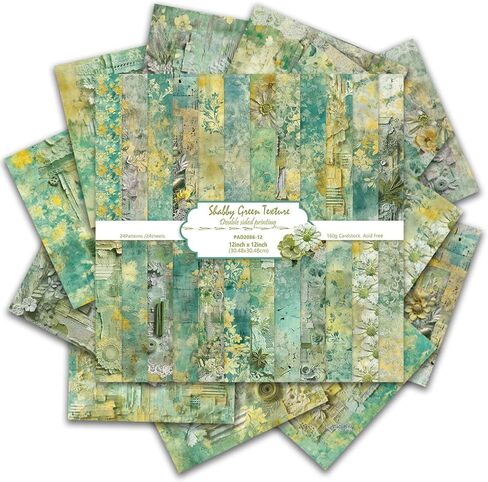 Vintage Scrapbook Paper 12 ×12 - 24Sheets Double-Sided Pattern Decorative Paper | Scrapbook Supplies & Card Making Supplies for DIY Crafts Art Journaling Photo Album Decor (Brown) in Kuwait
