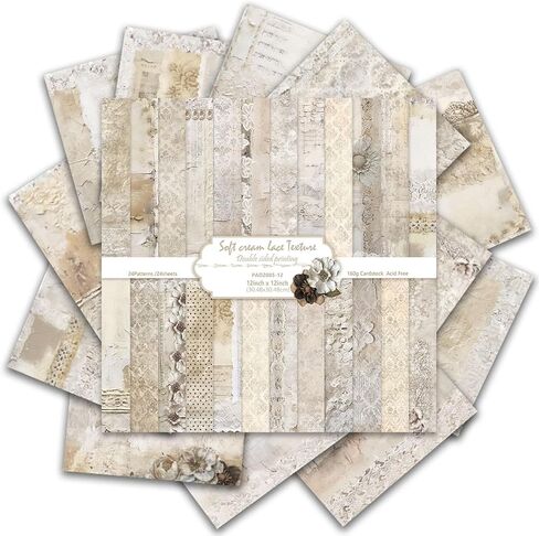 Vintage Scrapbook Paper 12 ×12 - 24Sheets Double-Sided Pattern Decorative Paper | Scrapbook Supplies & Card Making Supplies for DIY Crafts Art Journaling Photo Album Decor (Brown) in Kuwait