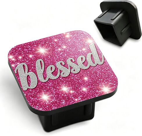 Hitch Cover Fits for 2 Inch Hitch Pink Blessed Trailer Hitch Cover Tube Plug Insert Car Exterior Accessories Receiver Tube Hitch Plug in Saudi Arabia