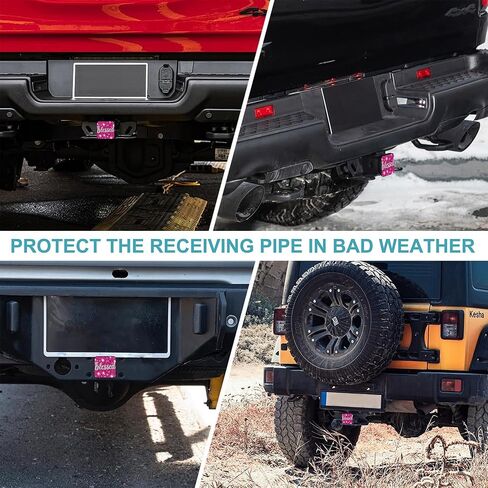 Hitch Cover Fits for 2 Inch Hitch Pink Blessed Trailer Hitch Cover Tube Plug Insert Car Exterior Accessories Receiver Tube Hitch Plug in Saudi Arabia