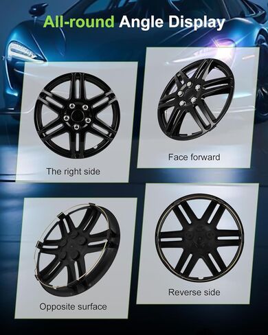 SCITOO Hubcap غطاء خارجي لاستبدال إطارات السيارات OEM، أغطية عجلات فولاذية OEM، غطاء عجلة حافة 14 بوصة مجموعة من 4 أغطية محور سوداء PP عالمية سهلة التركيب in Kuwait