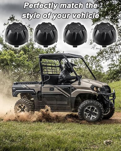 أغطية محور عجلة الغبار السوداء من SAUTVS لملحقات Kawasaki Mule PRO-MX EPS LE SE 2019-2025، أغطية غطاء محور مركزي من مادة PP المتينة (4 قطع، استبدال #11065-Y042) in Kuwait