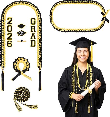 Meetory Graduation Leis 2026 - 17 Pcs Graduation Leis Class of 2026 with Grad Cord, Braided Graduation Gift for High School & College Graduation Party Supplies (blue and white) in Saudi Arabia