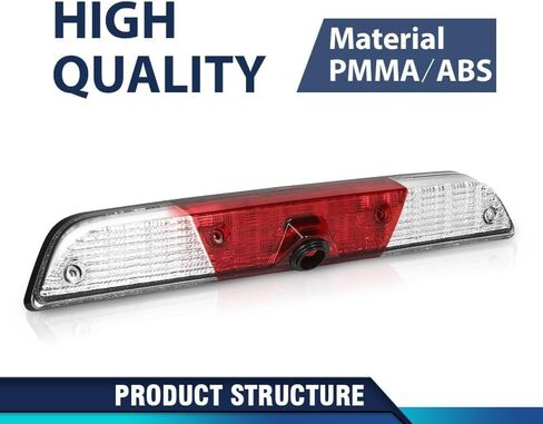 LED Rear Third 3rd Brake Light Compatible with Ford F250 F350 2017-2021 High Mount Stop Light Cargo Lamps with Bulb&Camera Clear&Red in Kuwait