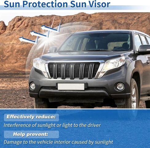 واقي من الشمس على الجانب الأيسر مناسب لسيارة Lexus GX460 2010-2023 لسيارة Toyota Land Cruiser & Prado KDJ155 / KDJ150 2009-2023 استبدال رقم 74320-60D22-A0 ظل حماية من الشمس رمادي in Kuwait
