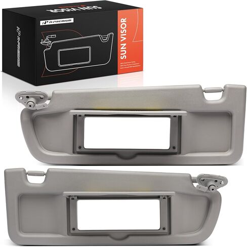 واقي الشمس للسائق والراكب A-Premium متوافق مع Honda Civic 2009 2010 2011 - مع مرآة فانيتي، لون رمادي دافئ - يستبدل 83230SNAA01ZE، 83280SNAA01ZE in Kuwait
