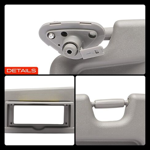 واقي الشمس للسائق والراكب A-Premium متوافق مع Honda Civic 2009 2010 2011 - مع مرآة فانيتي، لون رمادي دافئ - يستبدل 83230SNAA01ZE، 83280SNAA01ZE in Kuwait