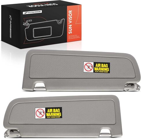 واقي الشمس للسائق والراكب A-Premium متوافق مع Honda Civic 2009 2010 2011 - مع مرآة فانيتي، لون رمادي دافئ - يستبدل 83230SNAA01ZE، 83280SNAA01ZE in Kuwait