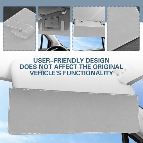 Car Sun Visor Extender, 15" x 4.65" Adjustable Sunvisor Extension, Anti Glare Clip-on Side Sun Blocker, Universal for Most Cars, Trucks, SUVs (Gray) in Kuwait