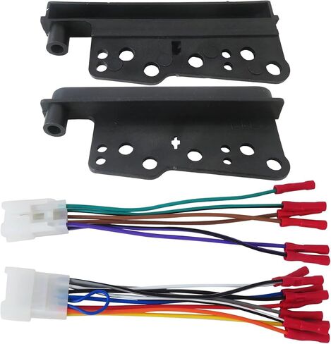 Double DIN 95-8202 Car Stereo Mounting Dash Bracket Kit with 701761 Radio Wire Harness Fit for Toyota 2003-2009 4 Runner Base Model/SR5 Only in Kuwait