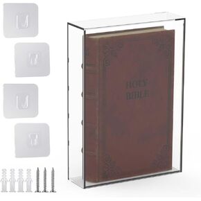 Acrylic Clear Display Case for Bible - Wall Mount Display Case for Book Jewelry Collector - Family Old Bible Heirloom Shadow Protect Box in Kuwait