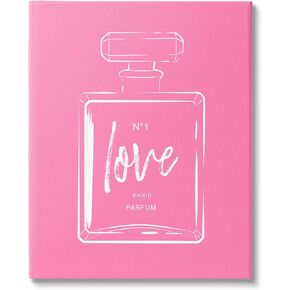 Stupell Industries Casual Glam Perfume Bold Pink Love Calligraphy Floating Framed Wall Art, Design By Martina Pavlova