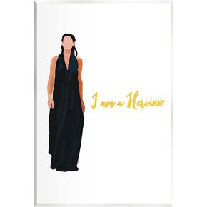 Stupell Industries I Am A Heroine Glam Fashion Woman Encouraging Phrase Wood Wall Art, Design By Amelia Noyes