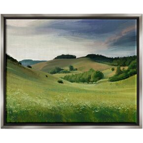 لوحة فنية جدارية من القماش من شركة Stupell Industries Rolling Country Hills Green Rural Meadow Fields، من تصميم Ziwei Li