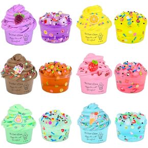 12 Pack Scented Slime Kit for Girls Boys, Crystal Slime and Butter Slime Making Kits, Stretchy & Non-Sticky, DIY Stress Relief Toys, Birthday Gift, Party Favors, Christmas Stocking Stuffers