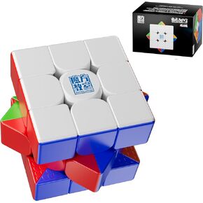 CuberShop Moyu Meilong 3M V2 Magnetic Stickerless 3x3 Speed Cube, MFJS Meilong 2024 3 by 3 Budget Cube, Fast and Smooth Brain Teaser Problem Solving Puzzle(Moyu Meilong3M V2 2024 Magnetic Standard)