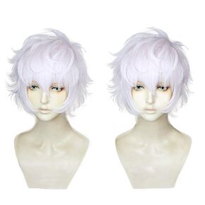 Christmas Wig Short Color Mixing For Men Cosplay Wig a mixture of pink and white