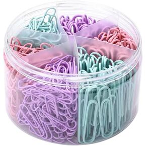 Macaron Colored Paper Clips, 1.1" Medium Paper Clip（28mm, 600pcs Paperclips for Office Supplies and Organization