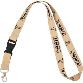 Desert Cactus University of Colorado Colorado Springs UCCS Mountain Lions Car Keys ID Badge Holder Lanyard Keychain Detachable Breakaway Snap Buckle (Gold)