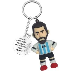 Lionel Messi Memorabilia Engraved Sports Keychain Christmas Birthday Gifts Heartfelt Personalized Gift for Soccer Fans For Boys Girls Durable Key Ring Fan Gear