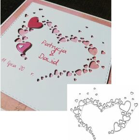 Hollow Hearts Metal Die Cuts,Love Heart Shape Strip Wedding Cutting Dies Stencils DIY Crafts Cards Cuts for DIY Embossing Card Making Photo Decorative Paper Dies Scrapbooking