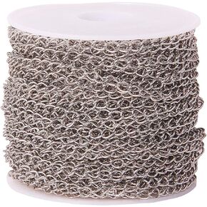 DanLingJewelry 32 Feet Brass Pull Chain Extension Ball Bead Chain Spool Chain for Jewelry Making 1.2mm Golden