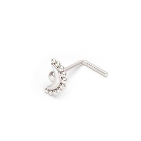 925 Sterling Silver Moon Shaped L-Shape Nose Stud