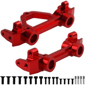 Aluminum Alloy Front Rear Bumper Mount Stand Compatible with Axial SCX10 Wrangler SCX10 II 90046 1/10 RC Crawler Upgrades Part (Red)
