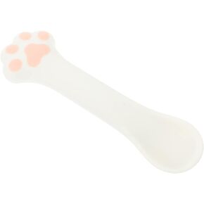 Pet Food Can Spoon Spatula Can Opener Silicone Scoop Manual Can Opener Cat Paw Design for Dogs Cats Wet Food Storage White