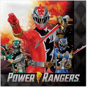 Treasures Gifted Power Rangers Napkins - Pack of 16 Power Rangers Party Napkins - Officially Licensed Power Rangers Birthday Party Supplies - Power Rangers Birthday Decorations