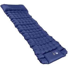 Wakeman Sleeping Pad for Camping - Inflatable Mat with Built-in Foot Pump - Waterproof Camp Mattress - Camping Gear Must Haves Outdoors (Blue)