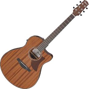 Ibanez Advanced Auditorium 6-String Acoustic-Electric Guitar with Purpleheart Fretboard and Purpleheart Bridge (Right-Handed, Open Pore Dark Natural)