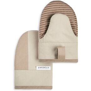 KitchenAid Beacon Two-Tone Non-Slip Mini Oven Mitt Set, Aqua Sky, 5.5"x8", 2 Piece
