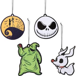 4Pcs Nightmare Sally Theme Car Air Freshener Hanging Fragrance Chips Zombie Bride Ghost Rearview Mirror Pendant Essential Oil Diffuser Hanging Scent Car Accessories Decor