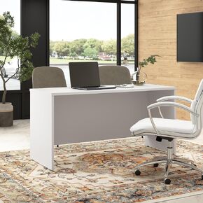 Bush Business Furniture Hampton Heights 60W x 24D Credenza Desk in White, Computer Table for Home Office or Professional Workspace