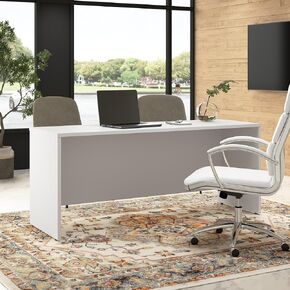 Bush Business Furniture Hampton Heights 72W x 24D Credenza Desk in White, Computer Table for Home Office or Professional Workspace
