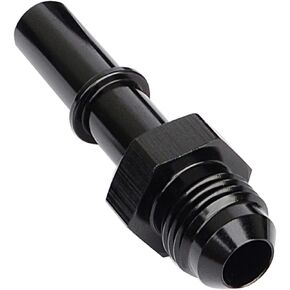 Aluminum -6 AN Male to 3/8" Quick Disconnect Male Push On EFI Electronic Fuel Injection Fuel Rail Fitting, AN6 to 3/8 inch SAE Push Lock Adaptor for Hard Tube or Fuel Filter, Black