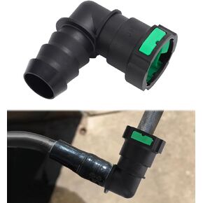 Quick Connector for DEF Tank Fits for Ford Super Duty 2011-2024 90 Degree 24mm x 24mm Elbow 2 Button Quick Connect Quick-connect Tank Hose Fitting Replace DDP-5108 (PA66 Nylon Material)