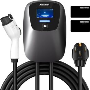 Level 2 EV Charger 48Amp 240V NEMA 14-50 Plug: Electric Vehicle Charging Station with APP Control, WiFi Enabled EVSE, RFID Card - Compatible with Tesla and All EV Brands