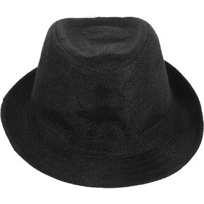 jojofuny Children Jazz Hats Kids Classic Wide Brim Fedora Hat Felt Hat Black Fedora Gangster Hat Party Hats Xmas Gift for Kid Costume Accessory