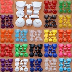 Full Sets A B X Y Z Buttons Direction Key D-pad Mod Button for Gamecube NGC Controller (Clear Black)