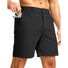 Men's Casual Shorts 7" Lightweight Golf Shorts for Men Stretch with 3 Pockets Quick Dry Breathable Work Shorts