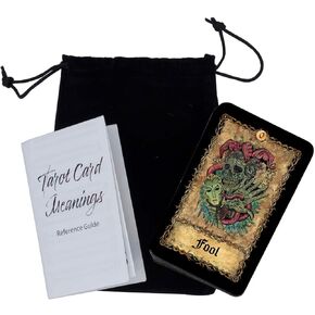 Squid Pro Quo Gothic Skulls Tarot Deck with Reference Guide and Velvet Gift Bag – for Beginner and Advanced Tarot Card Readers