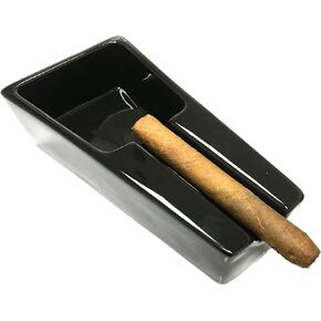 F.e.s.s. FESS Ceramic Single Cigar Rest Ashtray for Patio, Indoor, Outdoor Desktop Use