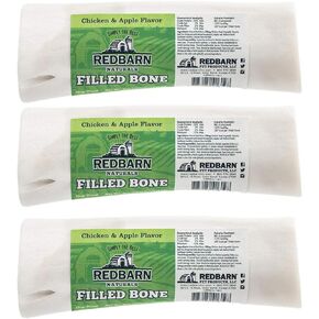 Redbarn 3 Pack of Chicken & Apple Flavor Naturals Filled Bone Dog Chews, Large, Made in The USA3
